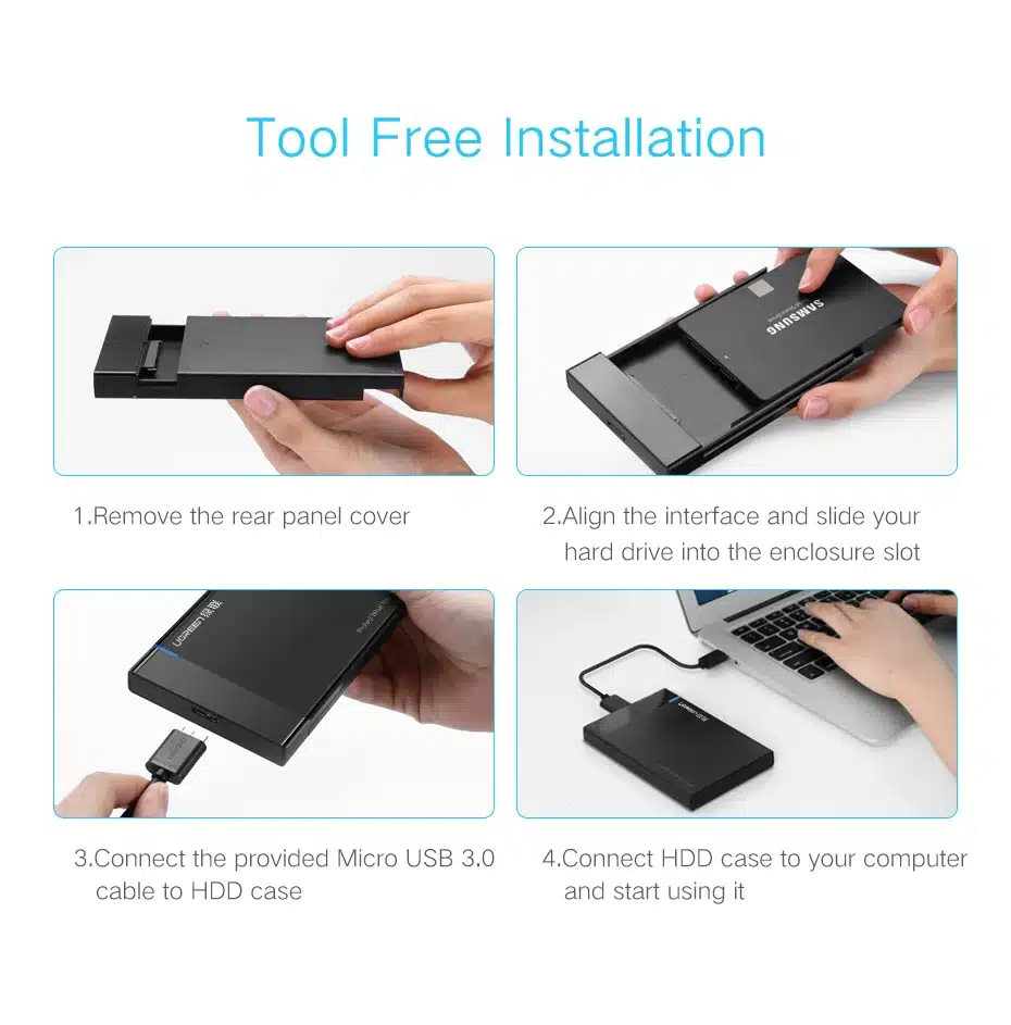 Ugreen HDD Case 2.5 inch SATA to USB 3.0 SSD Adapter for Samsung Seagate SSD 1TB 2TB Hard Disk Drive Box External HDD Enclosure 15