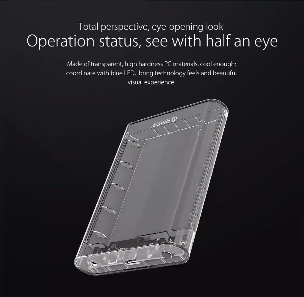 ORICO 3139U3 3.5 inch Transparent HDD Enclosure Case USB 3.0 5Gbps SATA3.0 Support UASP 8TB Drives for Notebook Desktop PC 15
