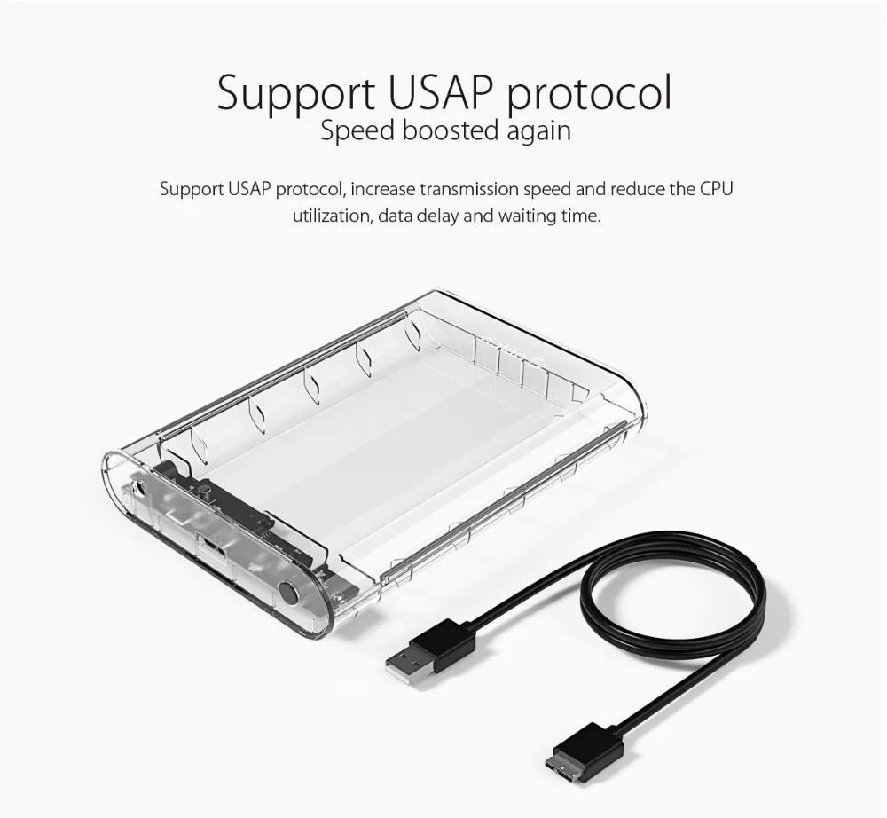 ORICO 3139U3 3.5 inch Transparent HDD Enclosure Case USB 3.0 5Gbps SATA3.0 Support UASP 8TB Drives for Notebook Desktop PC 19