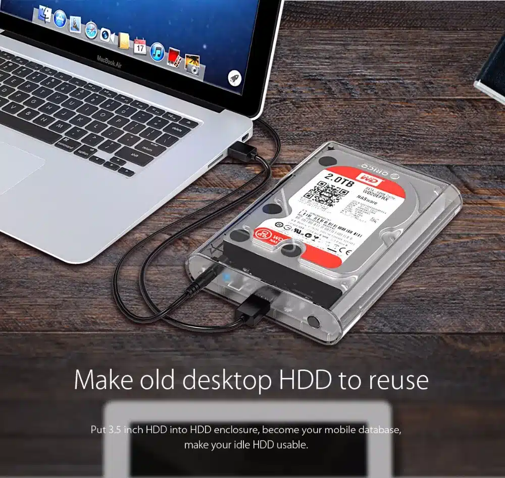 ORICO 3139U3 3.5 inch Transparent HDD Enclosure Case USB 3.0 5Gbps SATA3.0 Support UASP 8TB Drives for Notebook Desktop PC 21