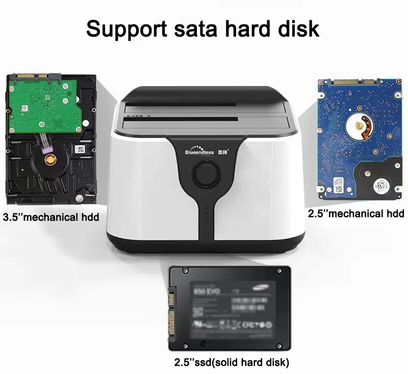 blueendless 2-Bay SATA hdd docking station 3.5" 2.5 USB3.0 dual bay hdd ssd clone duplicator dock station sata storage enclosure 13