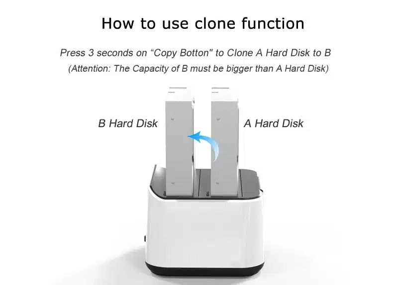 blueendless 2-Bay SATA hdd docking station 3.5" 2.5 USB3.0 dual bay hdd ssd clone duplicator dock station sata storage enclosure 22
