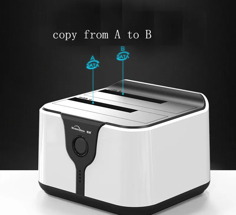 send from RU 2 bay 3.5'' 2.5'' hdd ssd enclosure sata hard disk box usb 3.0 clone copy function hdd docking station support 6TB 23