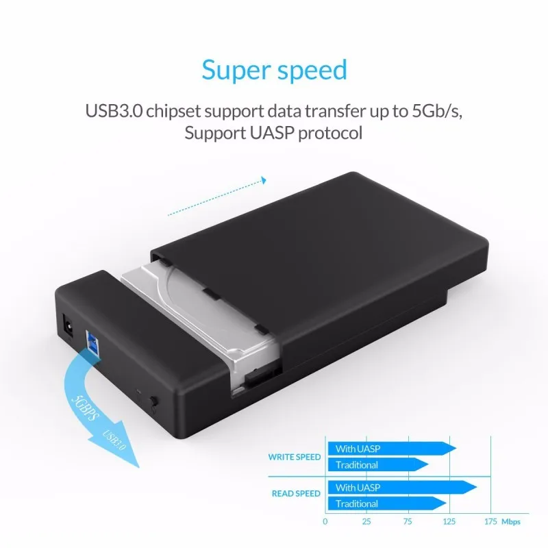 3.5 Inch HDD Enclosure Case, USB 3.0 5Gbps to SATA Support UASP and 8TB Drives Designed for Notebook Desktop PC (ORICO 3588US3) 12