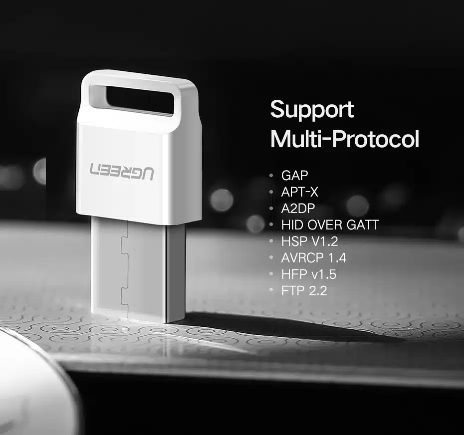 Ugreen USB Bluetooth 4.0 Adapter for PC Wireless Bluetooth Dongle Audio Receiver Adapter Bluetooth Transmitter for 10/8/XP/Vista 20