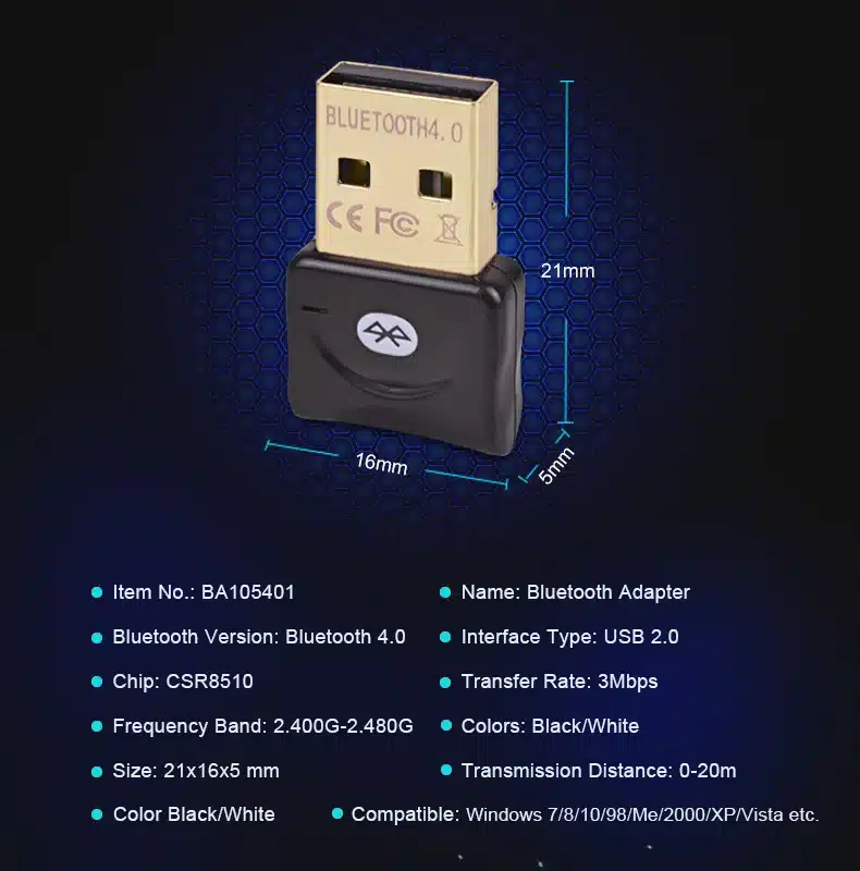 Micro USB Bluetooth Adapter CSR 4.0 Dual Mode Wireless Adaptador USB Dongle High Quality Bluetooth Computer Receiver Transmitter 10