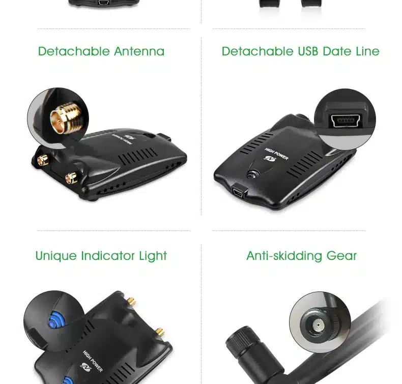 Wireless WiFi Adapter High Power Dual wifi Antenna 5dB 150Mbps Wireless Network Card USB WiFi Receiver Adaptador WiFi 13