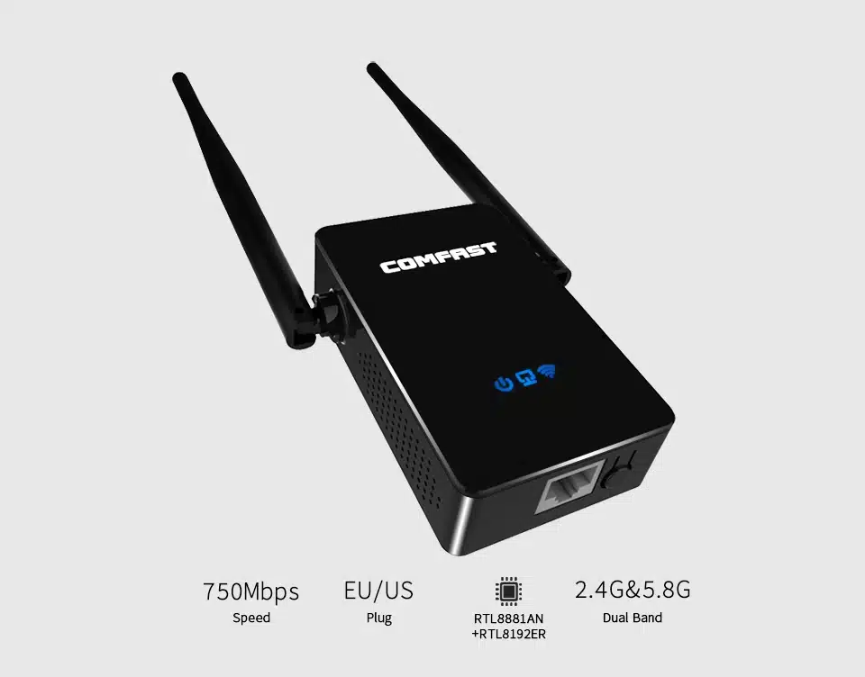 New! COMFAST CF-WR750ACV2 Wireless WIFI Repeater 750Mbps Routers Dual Band 5Ghz 802.11AC Wi fi Roteador Extender Wifi Amplifier 3