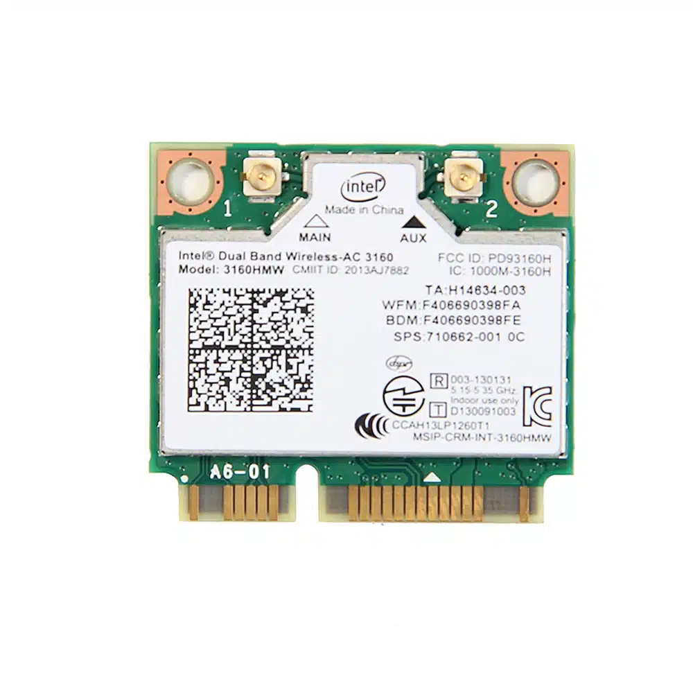 Mini PCI-e Wifi Wireless bluetooth laptop card Dual Band 2.4ghz 5Ghz For Intel 3160 3160HMW 802.11ac Wireless AC + Bluetooth 4.0 10