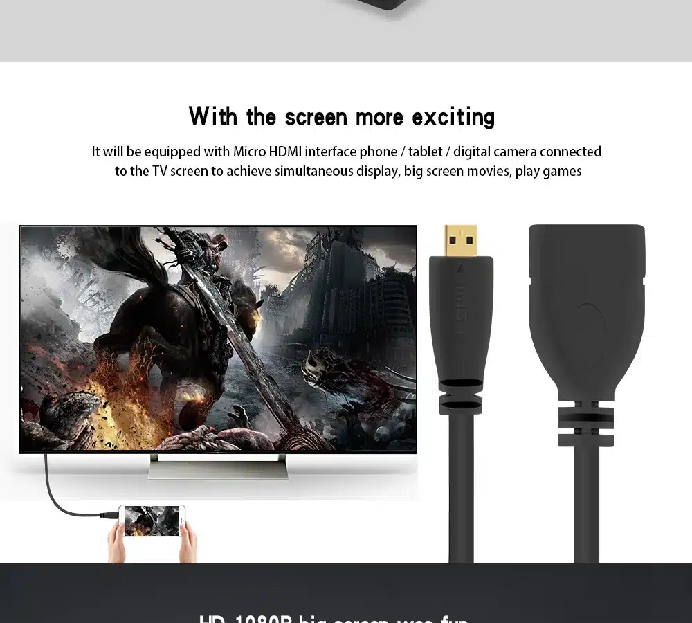 FSU Micro HDMI Male to HDMI D type Female Adapter Cable Convertor 1080P 2