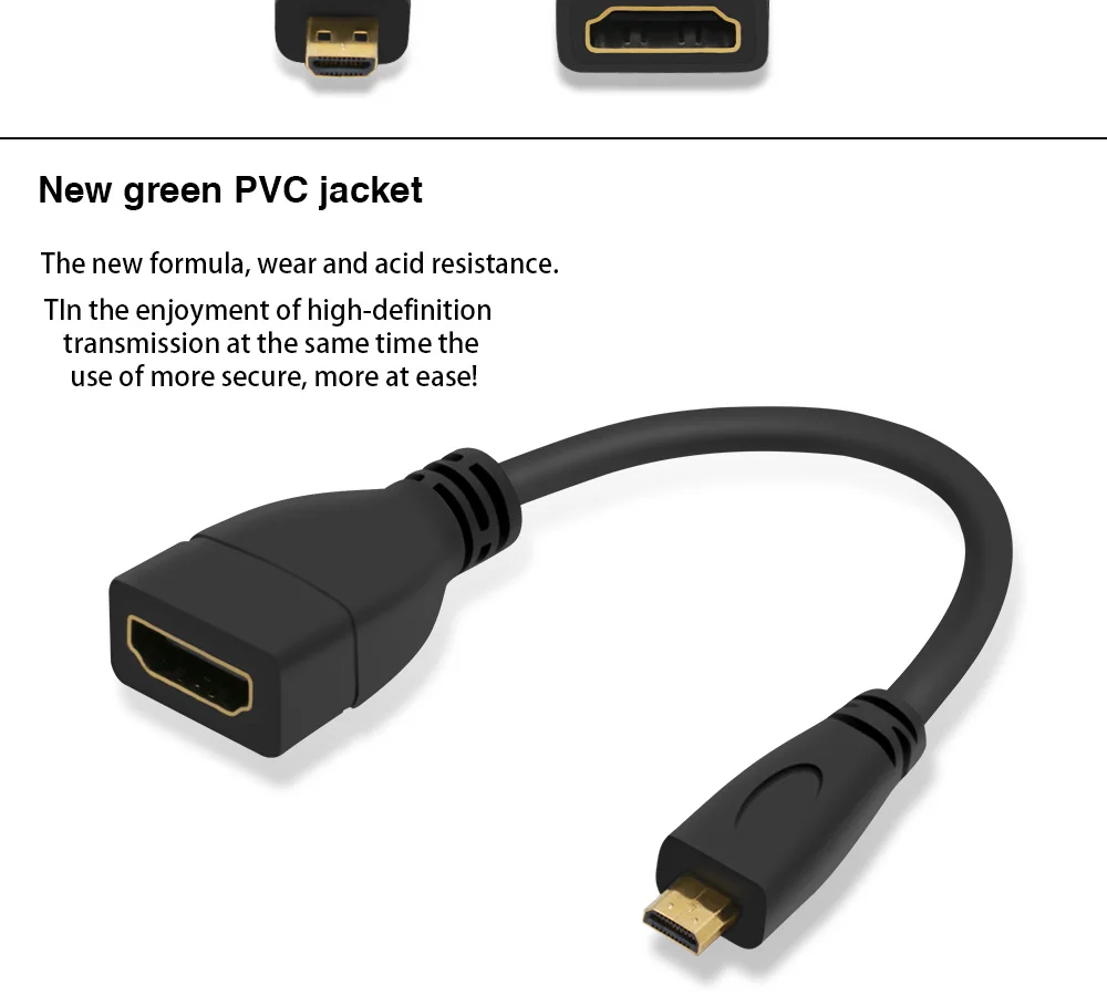 FSU Micro HDMI Male to HDMI D type Female Adapter Cable Convertor 1080P 13