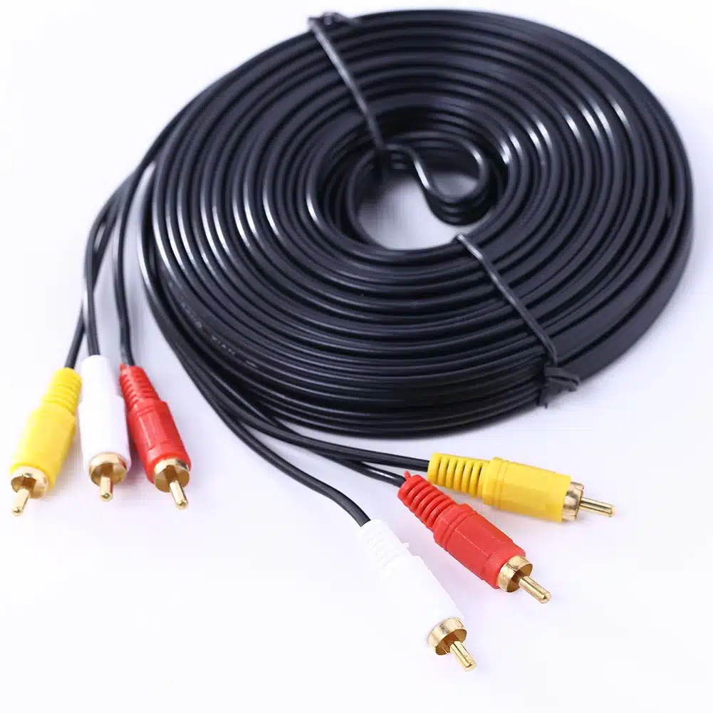 ALLOYSEED 1.5m/3m/5m 3 RCA to RCA Audio Video Cable Male To Male 3RCA To 3RCA Audio Video AV Cable Cord Wire For DVD TV 19