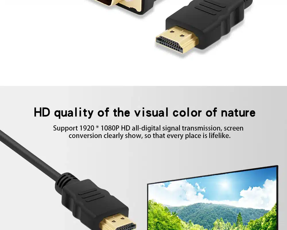 High speed HDMI to DVI 24+1 pin adapter Gold plated Male to male Cable For 1080P HD HDTV HD PC XBOX 1m 1.8m 2m 3m 5m 2