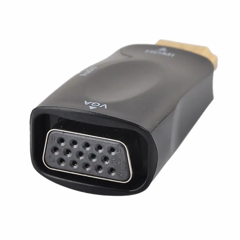 HDMI to VGA Adapter Converter with Audio Cable Male To Female 1080p For PC/HDTV DVD 14
