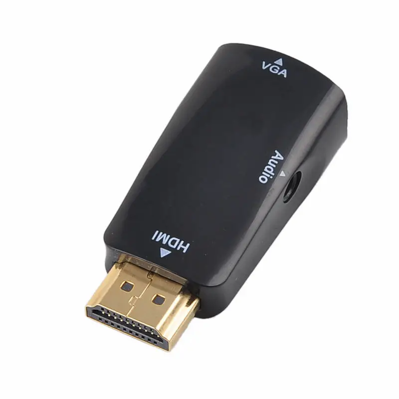 HDMI to VGA Adapter Converter with Audio Cable Male To Female 1080p For PC/HDTV DVD 16