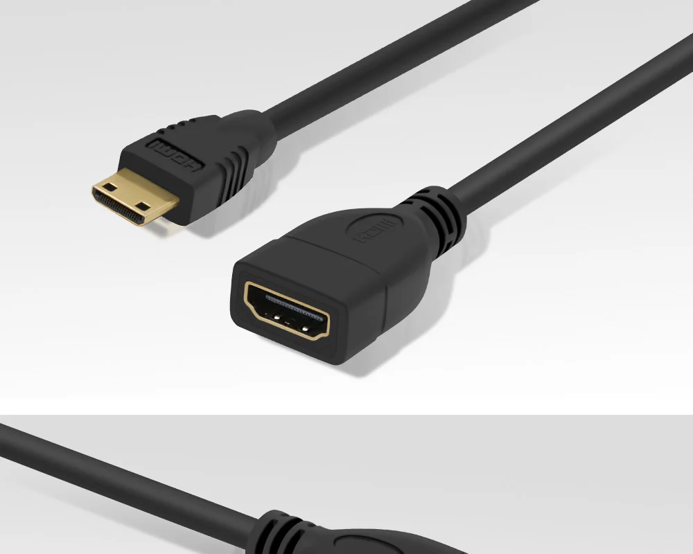 FSU Mini HDMI Male to HDMI Female Adapter Cable Convertor 1080P 28