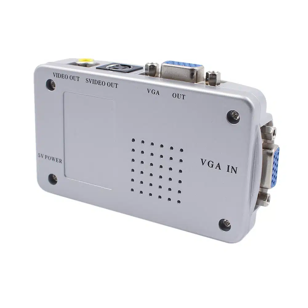 Universal NTSC PAL VGA to TV AV RCA Signal Adapter Converter Video Switch Box Composite for Computer Laptop PC 18