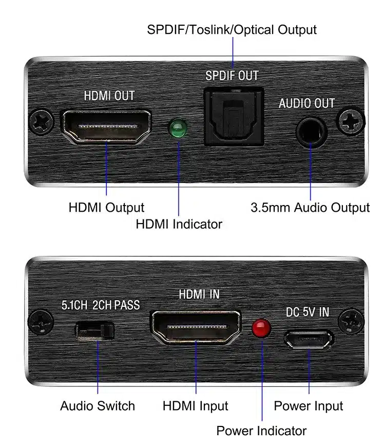 Hdmi audio extractor HDMI to HDMI and Optical TOSLINK SPDIF + 3.5mm Stereo Audio Extractor Converter HDMI Audio Splitter Adapter 6