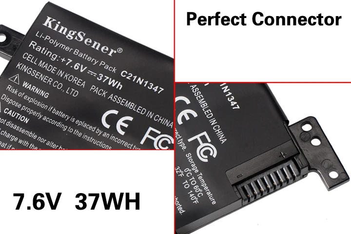 7.5V 37WH KingSener C21N1347 New Laptop Battery For ASUS X554L X555 X555L X555LA X555LD X555LN X555MA 2ICP4/63/134 C21N1347 17