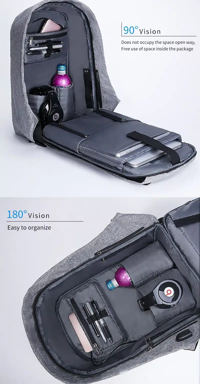 KALIDI USB Charge Laptop Bag for Mackbook 13.3-15.6 inch Notebook Bag Waterproof Anti Theft Laptop Backpack for Men School Bag 18