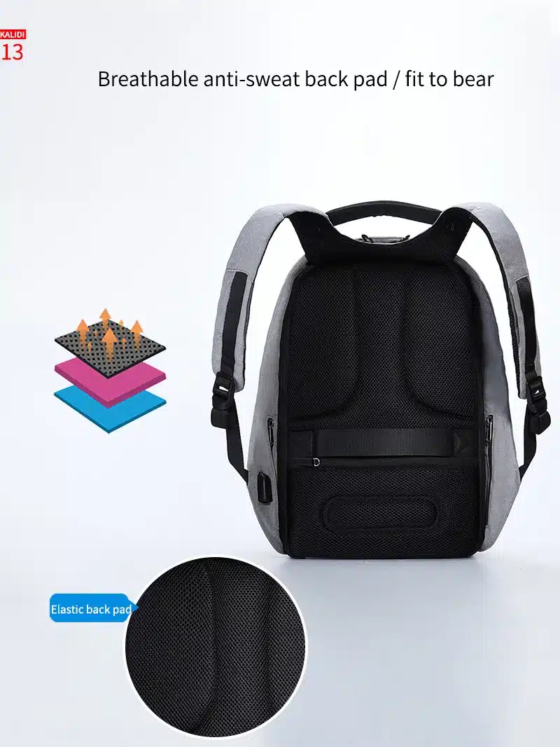 KALIDI USB Charge Laptop Bag for Mackbook 13.3-15.6 inch Notebook Bag Waterproof Anti Theft Laptop Backpack for Men School Bag 21
