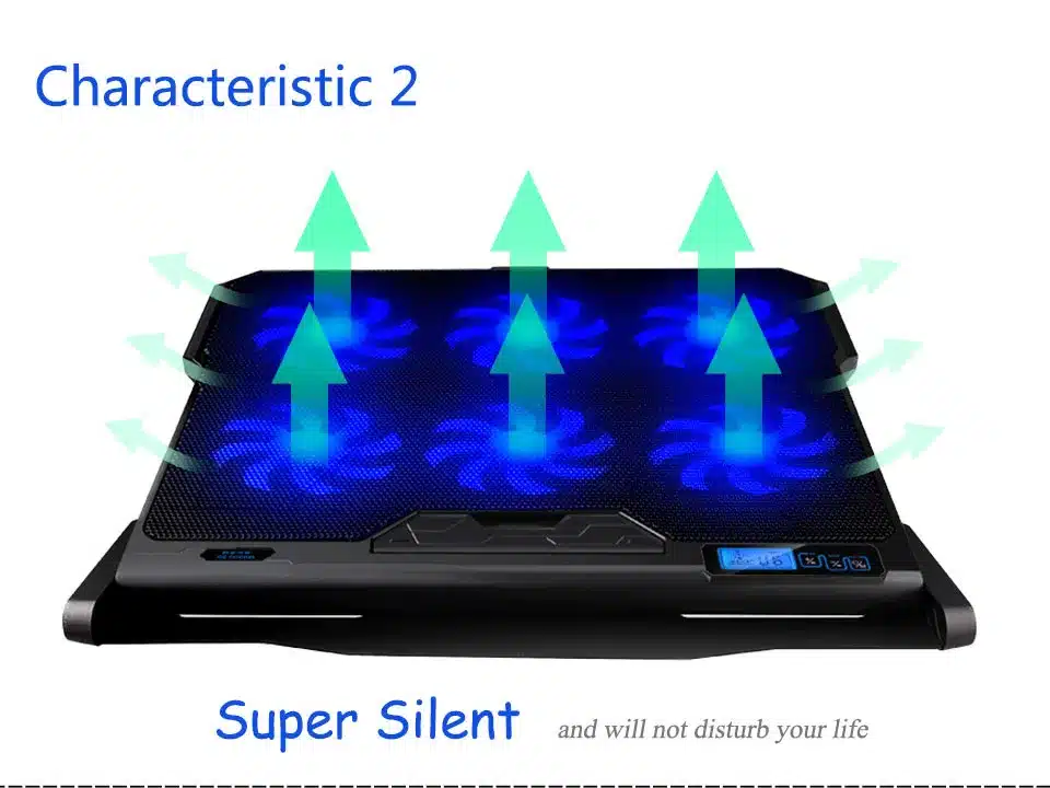 ICE COOREL Laptop cooler 2 USB Ports and Six cooling Fan laptop cooling pad Notebook stand For 12-15.6 inch fixture for laptop 7