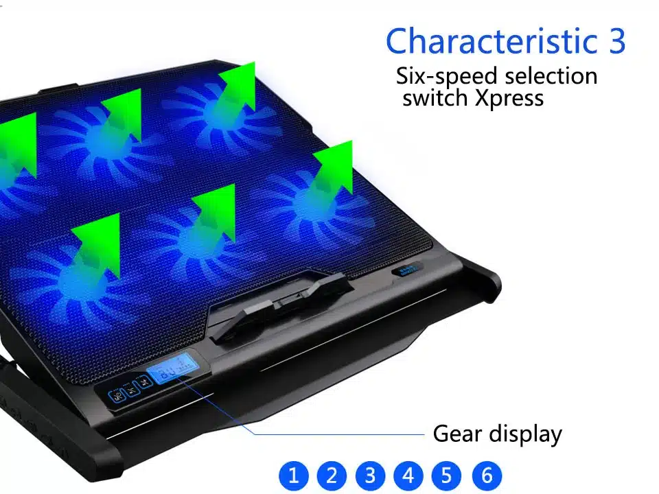 ICE COOREL Laptop cooler 2 USB Ports and Six cooling Fan laptop cooling pad Notebook stand For 12-15.6 inch fixture for laptop 8