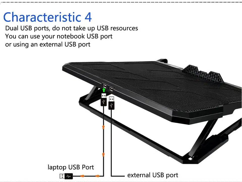 ICE COOREL Laptop cooler 2 USB Ports and Six cooling Fan laptop cooling pad Notebook stand For 12-15.6 inch fixture for laptop 9