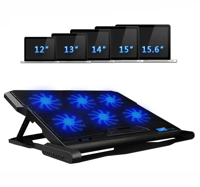 ICE COOREL Laptop cooler 2 USB Ports and Six cooling Fan laptop cooling pad Notebook stand For 12-15.6 inch fixture for laptop 13