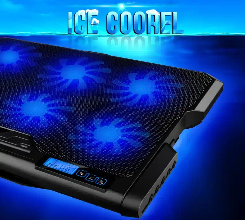 ICE COOREL Laptop cooler 2 USB Ports and Six cooling Fan laptop cooling pad Notebook stand For 12-15.6 inch fixture for laptop 21