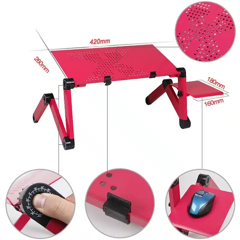 Multi Functional Ergonomic mobile laptop table stand for bed Portable sofa laptop table foldable notebook Desk with mouse pad 9