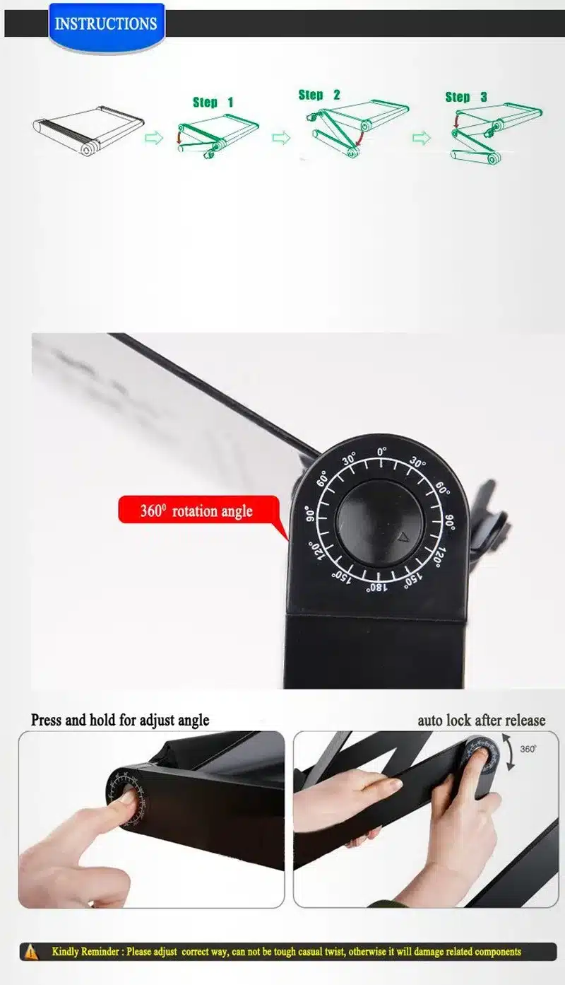Multi Functional Ergonomic mobile laptop table stand for bed Portable sofa laptop table foldable notebook Desk with mouse pad 10