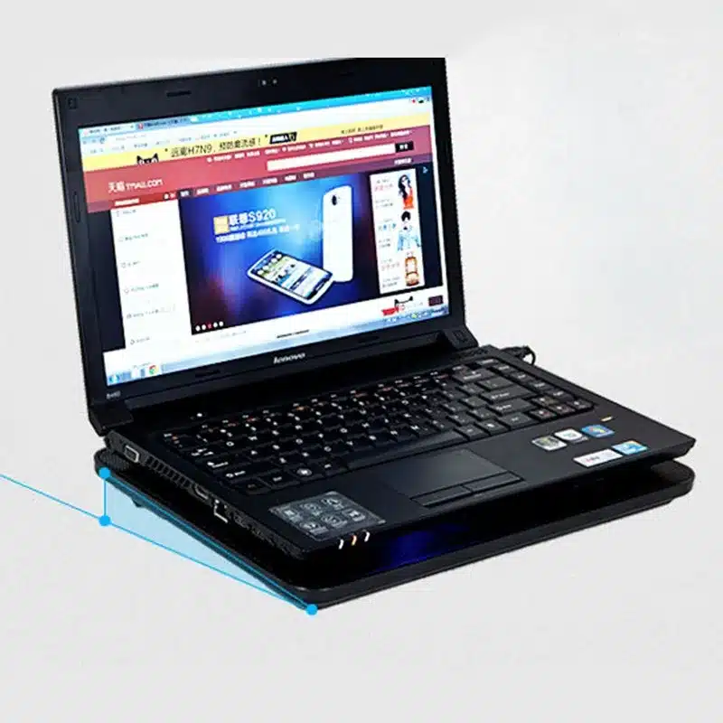 Professional external Laptop Cooler Pad 14" 15.6" 17" with 5 fans 2 USB Port slide-proof stand Notebook Cooling Fan with light 5
