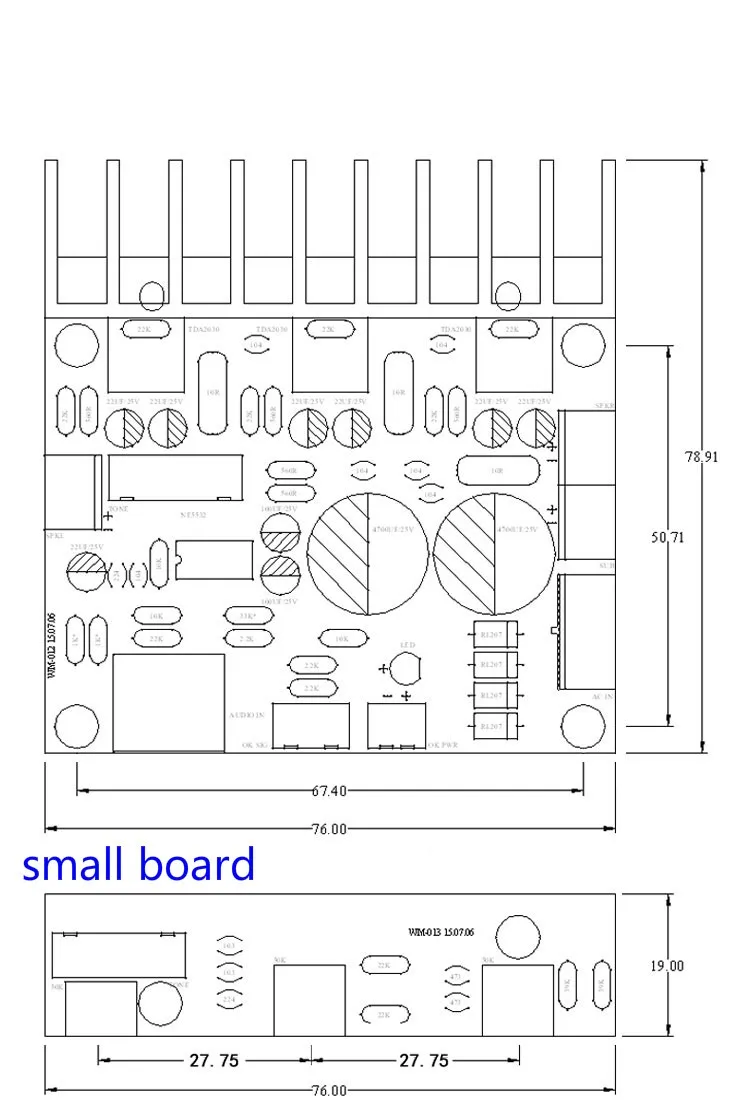 Aiyima TDA2030A 2.1 Subwoofer Amplifier Board Three-channel Speaker Audio Bass Amp Board 9