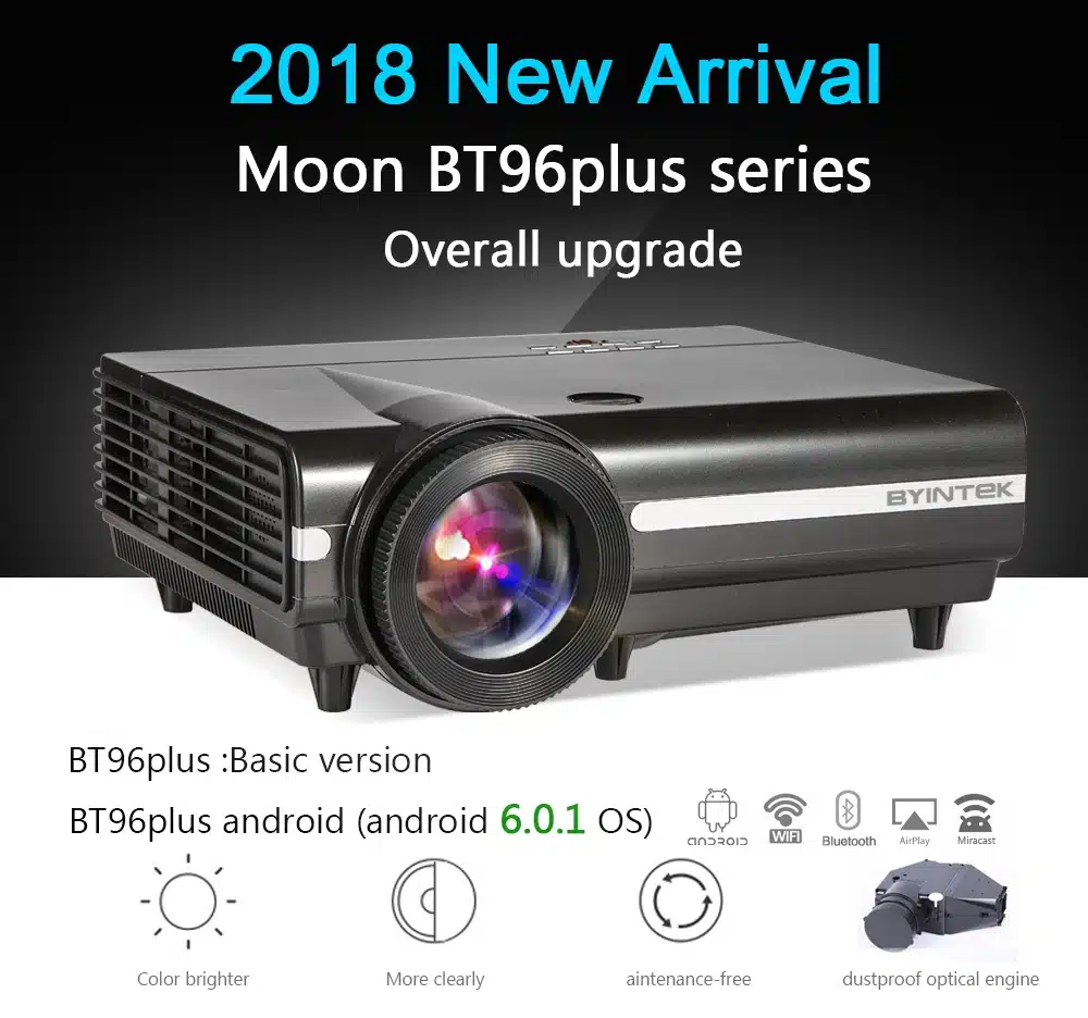 2018 Cheap Projector MOON BT96Plus Android wifi smart game bluetooth Video HDMI USB Full HD 1080P Home Theater LED Projector 13