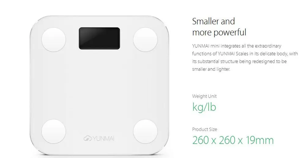 International Version Yunmai Mini Smart Weighing Scale Digital Body Fat Health Loss Weight SCALES BMI Muscle Rate For APP Remote 10