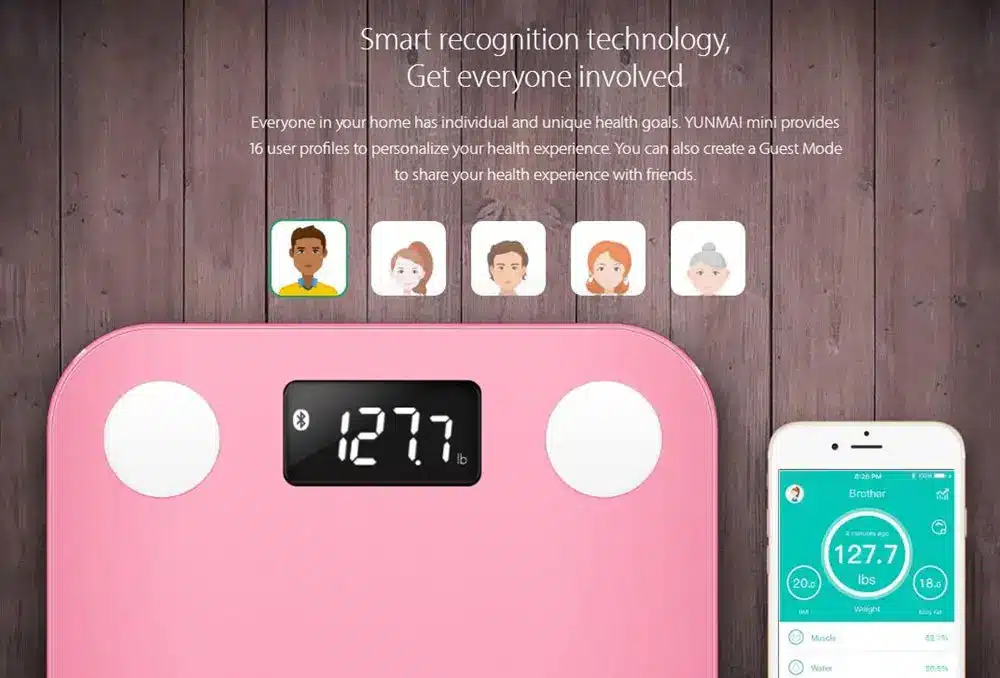 International Version Yunmai Mini Smart Weighing Scale Digital Body Fat Health Loss Weight SCALES BMI Muscle Rate For APP Remote 16