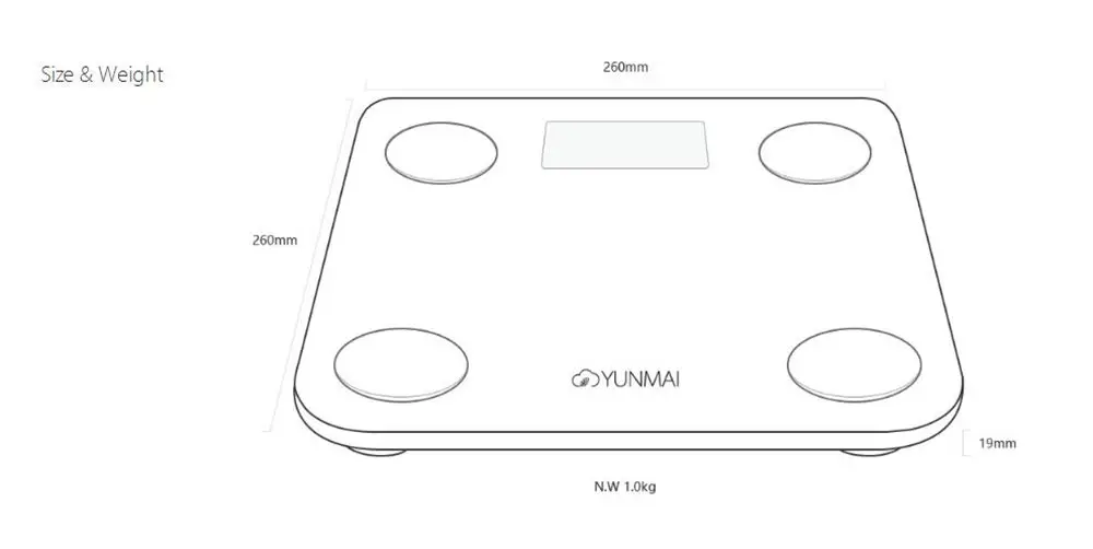 International Version Yunmai Mini Smart Weighing Scale Digital Body Fat Health Loss Weight SCALES BMI Muscle Rate For APP Remote 23