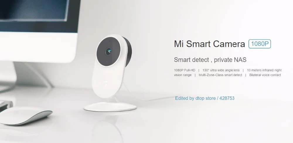 Original Xiaomi Mi Mijia 1080P Smart ip Webcam 130 Degree 2.4G/5G Wi-Fi 10m Infrared Night Vision + NAS Mic Speaker Home Cam 7