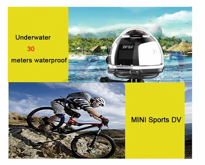 360 Degree Camera VR 4K Wifi Video Mini Panoramic 2448*2448 HD Panorama Action 30m Waterproof Sports Driving Cam 2017 16