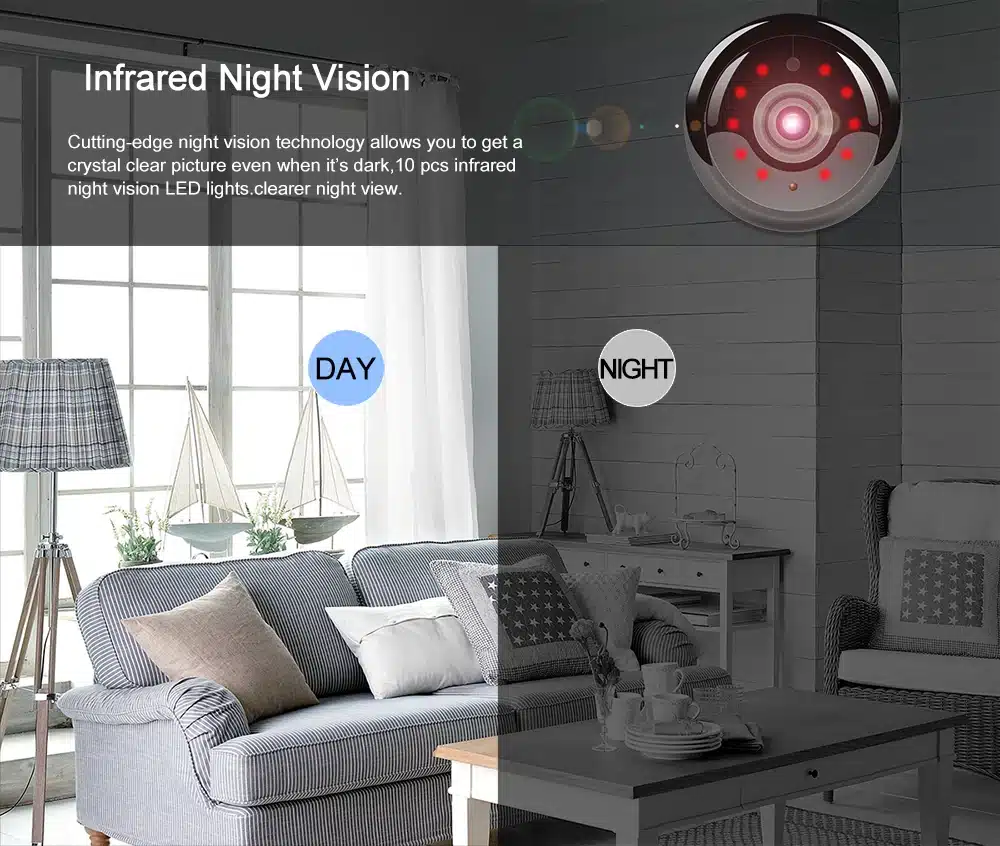 1.3MP Panoramic Camera Mini WIFI Night Vision Smart Home Security IP Camera 360 Wide Angle Camera Onvif Monitor Baby Monitor 19