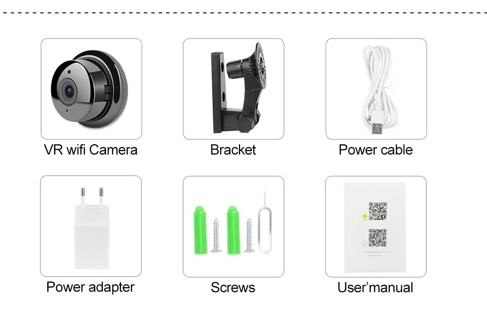1.3MP Panoramic Camera Mini WIFI Night Vision Smart Home Security IP Camera 360 Wide Angle Camera Onvif Monitor Baby Monitor 24
