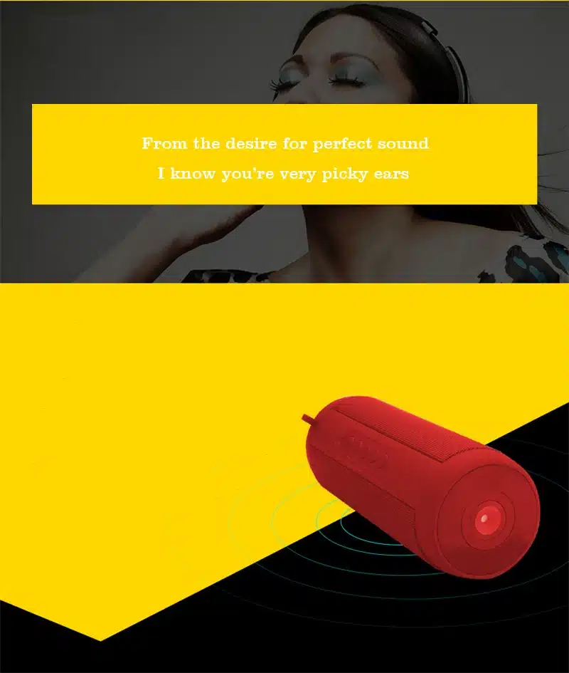 M&J Wireless Best Bluetooth Speaker Waterproof Portable Outdoor Mini Column Box Loudspeaker Speaker Design for iPhone Xiaomi 7