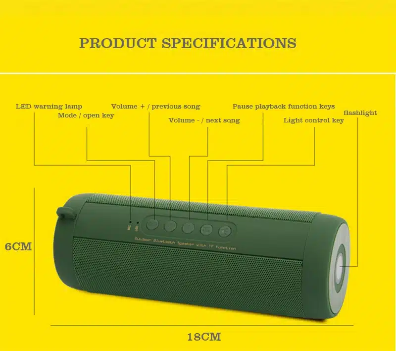 M&J Wireless Best Bluetooth Speaker Waterproof Portable Outdoor Mini Column Box Loudspeaker Speaker Design for iPhone Xiaomi 17