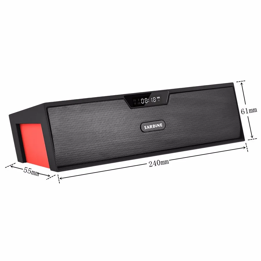 Big power 10W Sardine HIFI portable wireless bluetooth Speaker, Stereo Soundbar TF FM radio subwoofer column for computer player 5