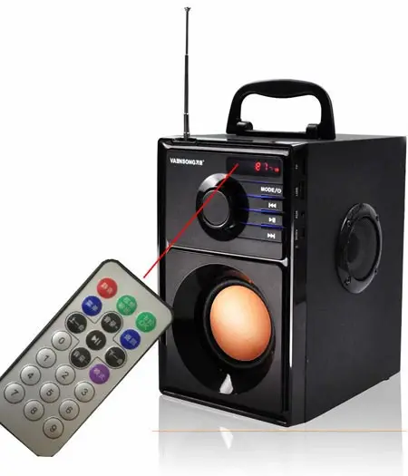 VAENSONG Stereo Wooden Subwoofer Bluetooth Speaker FM Radio Portable Speakers Mp3 Play Super Bass Loudspeaker computer Column 2