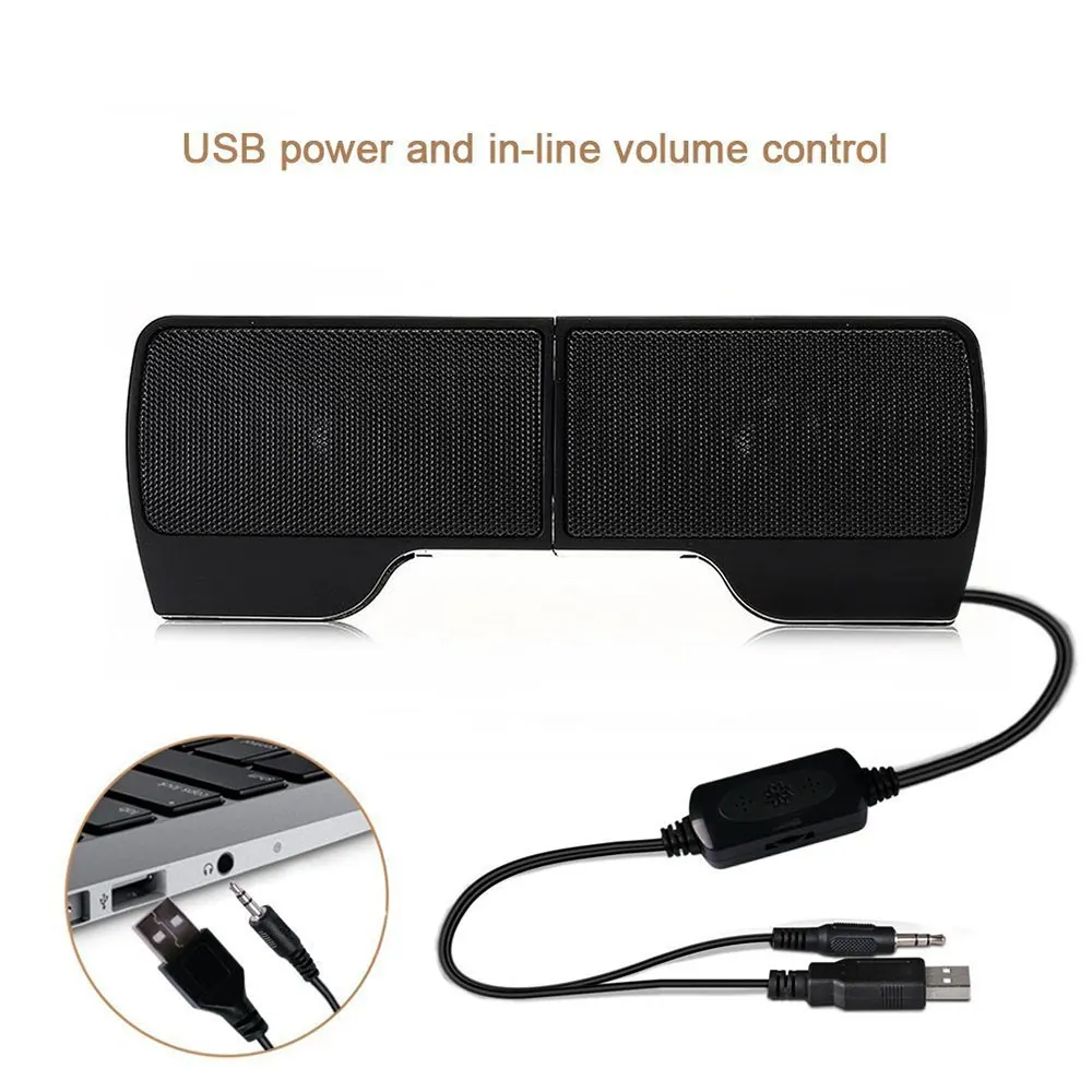 2017 Clip on USB Stereo Speakers line Controller hot sale 1 Pair Mini Portable Soundbar Laptop Notebook PC Computer with Clip 8