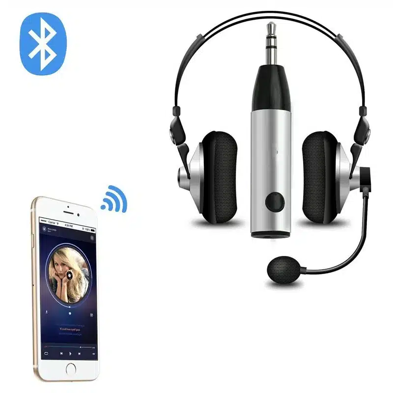 ihens5 Mini Music Receiver Adapter 3.5mm Jack AUX Audio Wireless Bluetooth Car Kit Handsfree with Mic for Headphones Speaker 4
