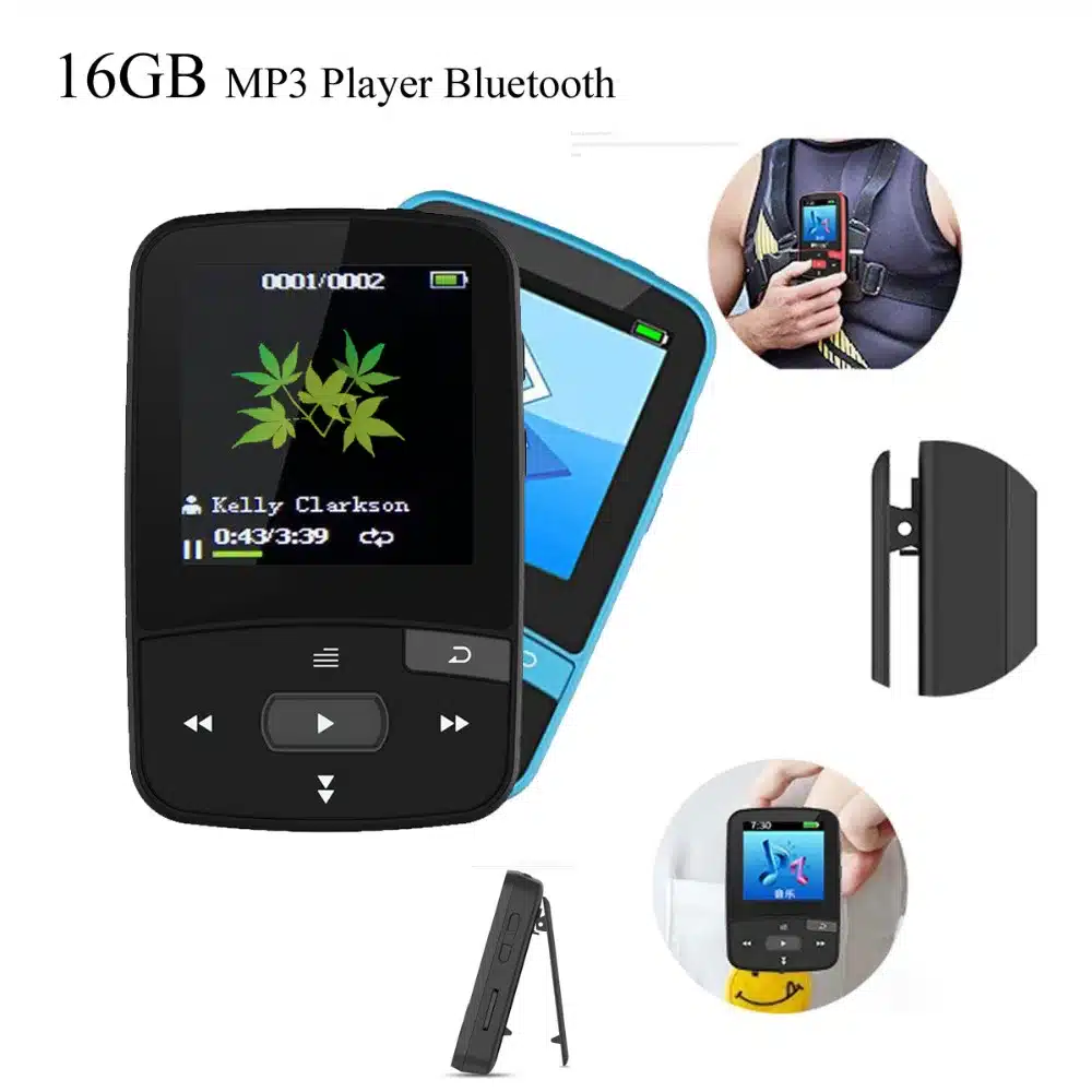 Original MP3 Player Bluetooth 16GB Clip MP3 Sport Running 1.5" Screen with FM Support micro sd card MP3 HIFI Music Player RUIZU 10