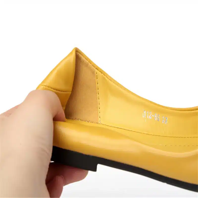 MVVJKE Lady shoes loafers soft leather pointed toe heel dance slip-ons flats spring breathable yellow black grey plus size 41 3